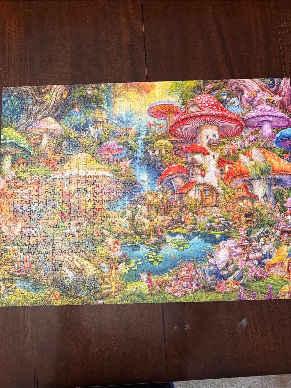 Aimee Stewart Merry Mushroom Village Jigsaw Puzzle. 1000 pieces complete - Picture 6 of 7